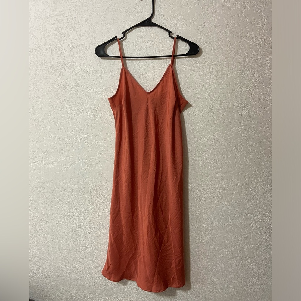 A New Day Coral Knee Length Slip Dress